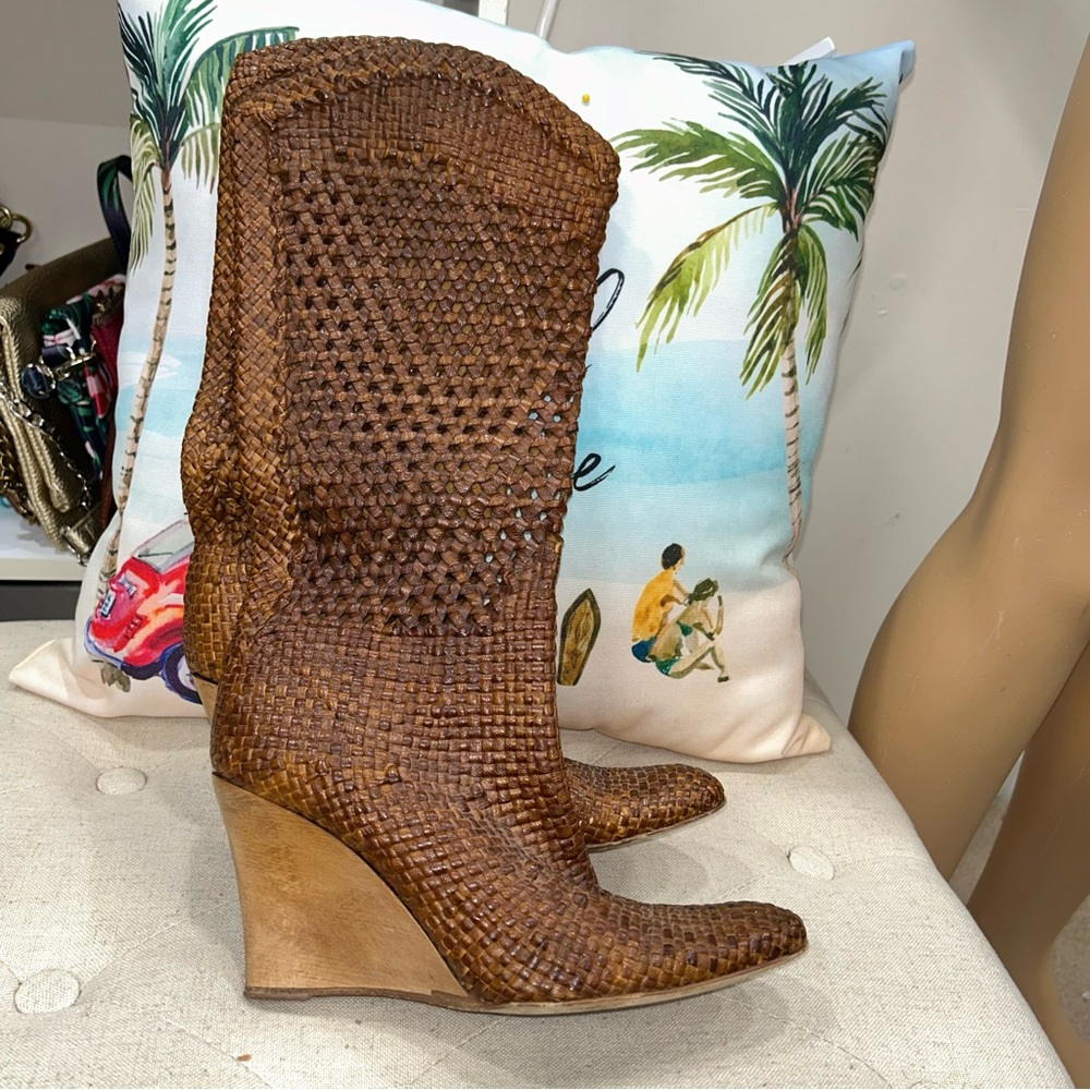 Kenneth Cole Woven Wedge Boots - Picture 4 of 10
